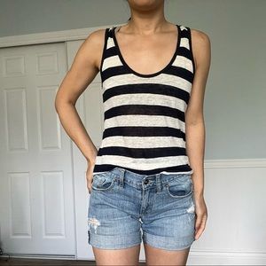 [📣 2 for $10 📣] J. Crew Navy Blue/White Striped Tank. Women’s size XXS
